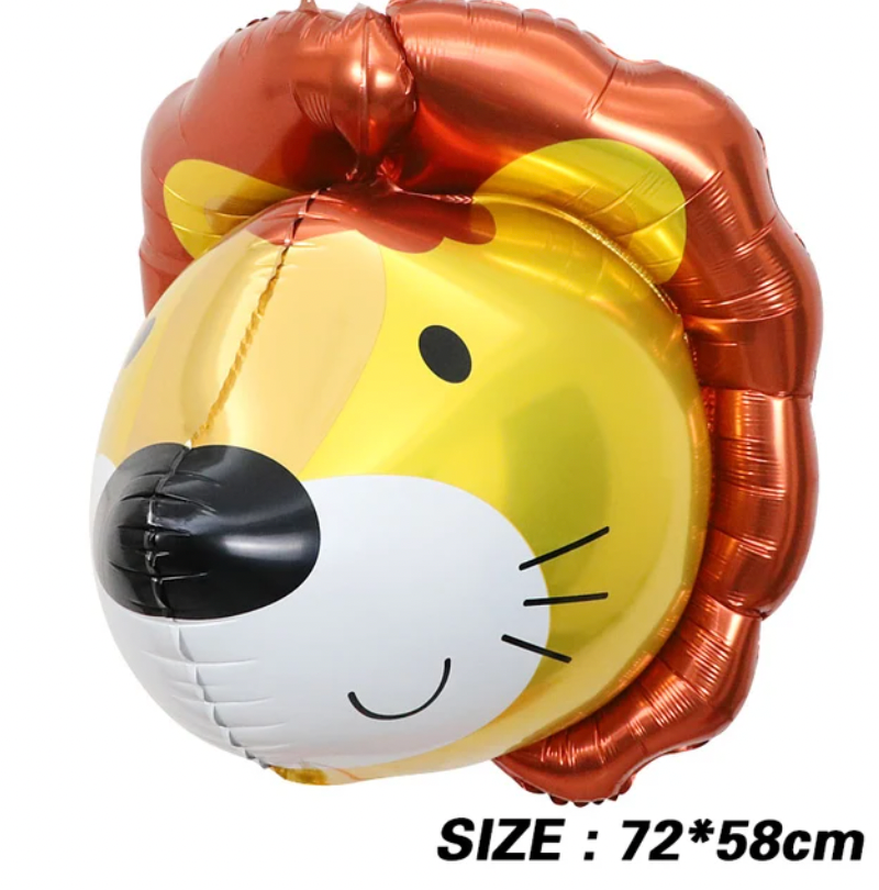 1PC Large 4D Giant Jungle Safari Animals Foil Balloons - Tiger, Elephant, Lion, Panda: Ideal for Birthday Parties & Kids' Toy Fun!